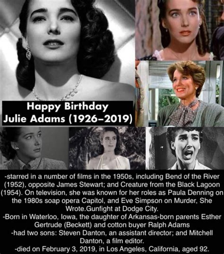 Julie Adams – Biography, History, Age, Weight, Height, Relationships